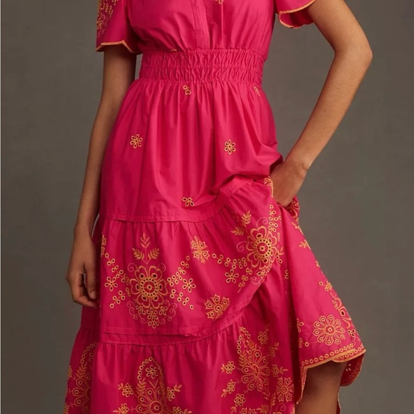 Anthropologie Maeve Somerset Eyelet Maxi Dress - Picture 6 of 7